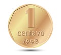 Argentine 1 centavo coin.